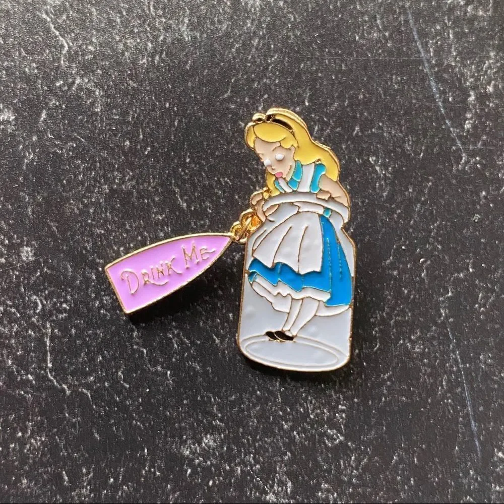Alice in Wonderland Drink Me Enamel Pin/ Brooch